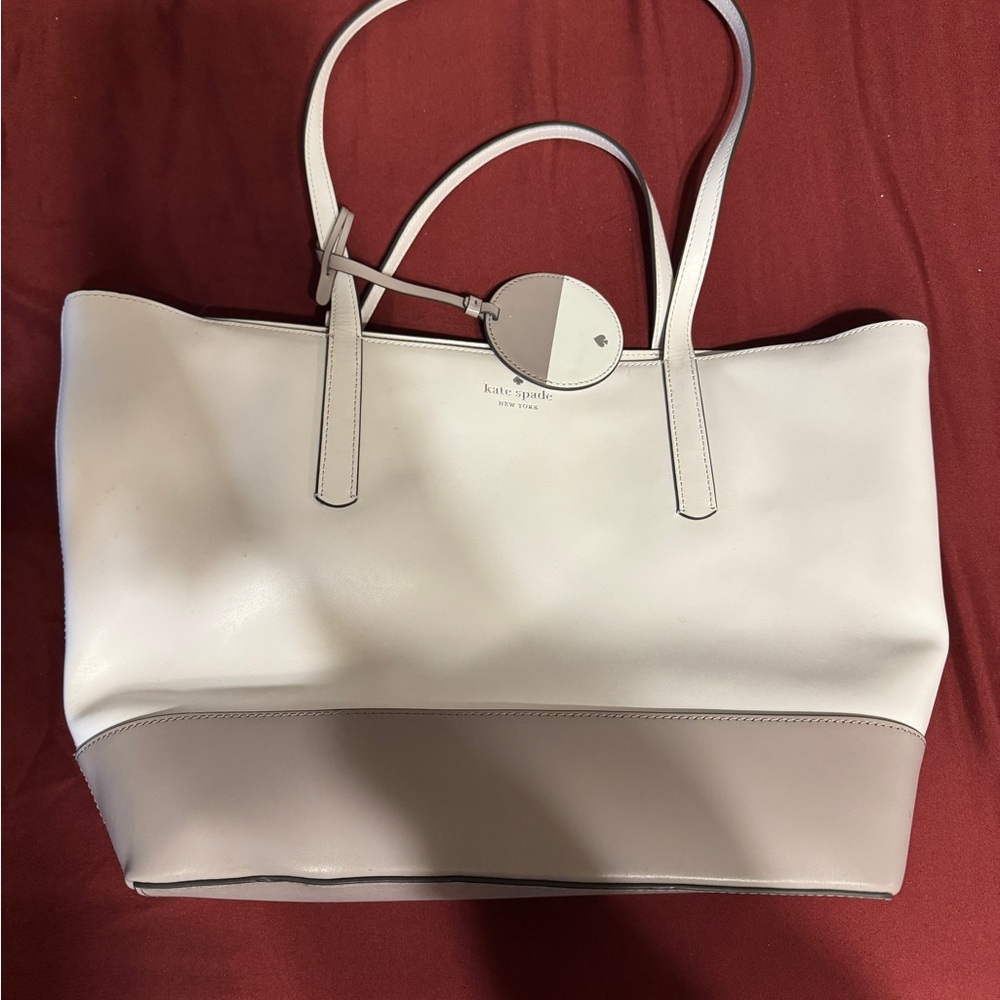 Kate Spade White and Tan Tote Bag